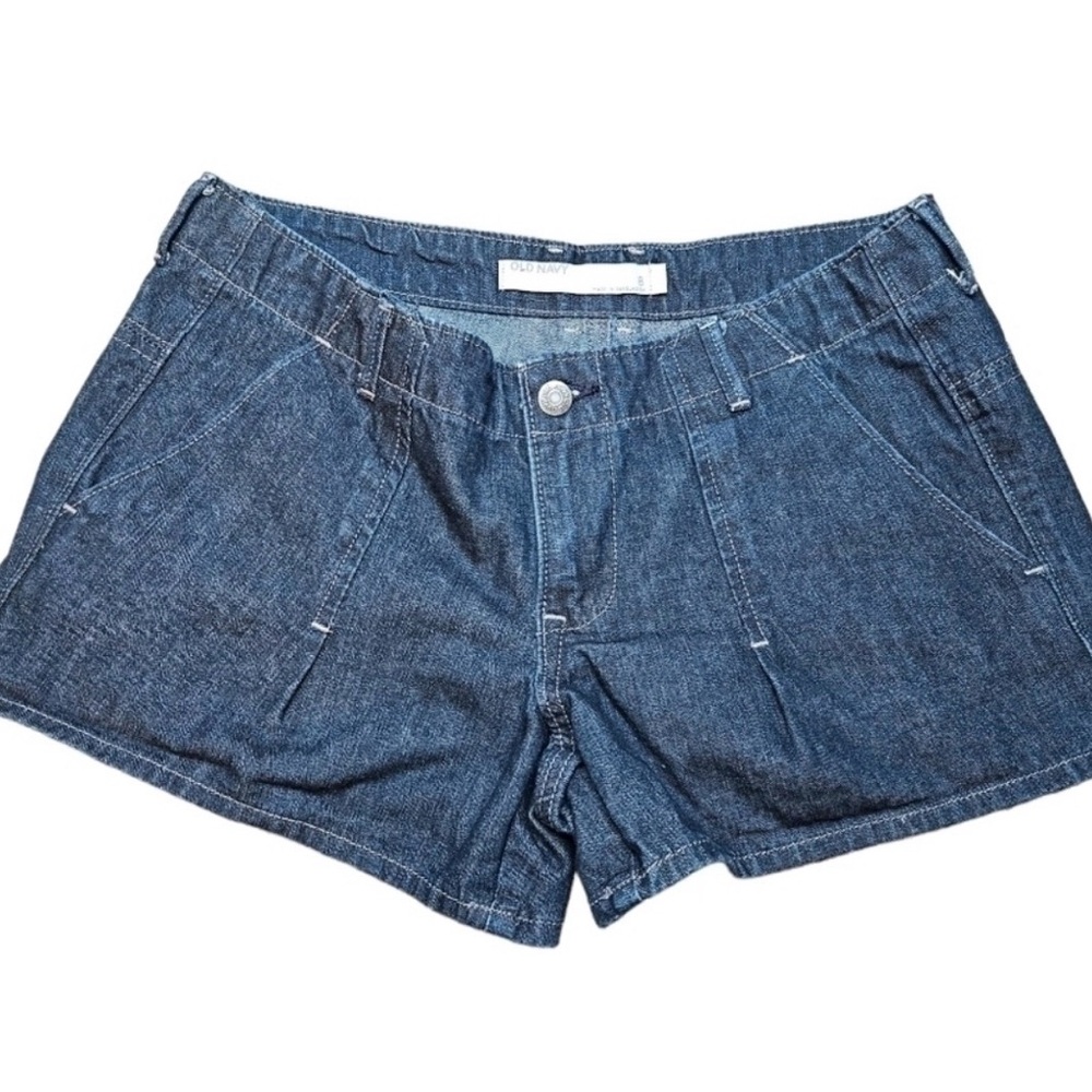Old Navy 8 Lowest Rise Dark Blue Jean Shorts Y2K